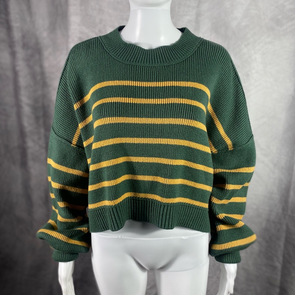 Free People Stripe Easy Street Crop Sweater
